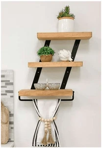 16" Industrial 3-Tier Floating Shelf LOOK!!! Brand New!!! BIG SALE LIGHT STAIN - Picture 1 of 3