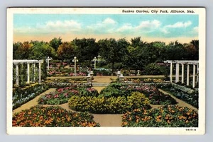 Alliance NE-Nebraska, Versunkener Garten, Stadtpark, antike Vintage Postkarte - Bild 1 von 2