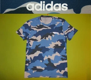 T-Shirt ADIDAS (S) PERFECT !!! Blue Climalite MORO Camouflage - Picture 1 of 5