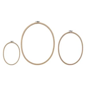 3x Oval Embroidery Hoops Wooden Hoop for DIY Needlecraft Quilting Sewing - Picture 1 of 6