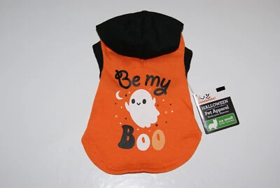 New BE MY BOO Halloween Ghost XXS Dog Cat Pet Hoodie FREE S/H! Blind Cat Rescue - Изображение 1 из 3