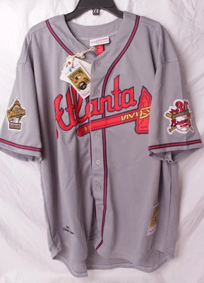 Chipper Jones Gray Atlanta Braves 1995 Cooperstown Authentic Jersey XL, Mitchell - Image 1 of 4