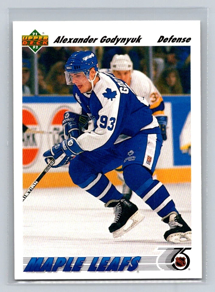 1991-92 Upper Deck #466 Alexander Godynyuk RC Toronto Maple Leafs - Image 1 of 2