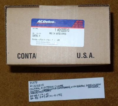 1982-1985 Cadillac RWD Elec Climate Control Panel With Rr Defogger NOS 1225510 - Image 1 of 4