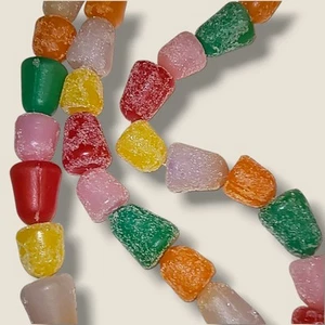 Guirnalda de Navidad de caramelo gota de goma azucarada molde soplado plástico vintage 10' hilo - Imagen 1 de 5