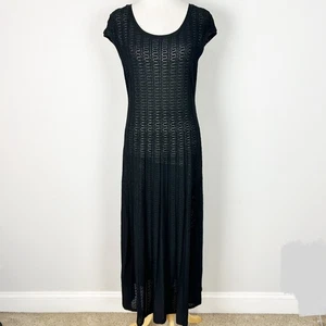 Peruvian Connection Cotton Crochet Maxi Dress Boho Witchy Size Large Women's - Picture 1 of 6
