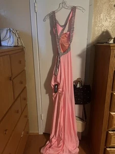 NWT Chiffon Ruffle Prom Dresses Women V-Neck Formal Dresses By Loragal Sz 2XL - Picture 1 of 2