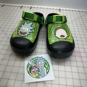 Rick And Morty Mens Shoe Size 11 Croc-Clog Sandals. New NWT FREE DECAL Sticker - Picture 1 of 9