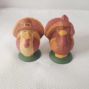 Vintage Avon Truthahn zwei Salz & Pfefferstreuer Kunststoff Erntedank Dekor Neu - Bild 1 von 8