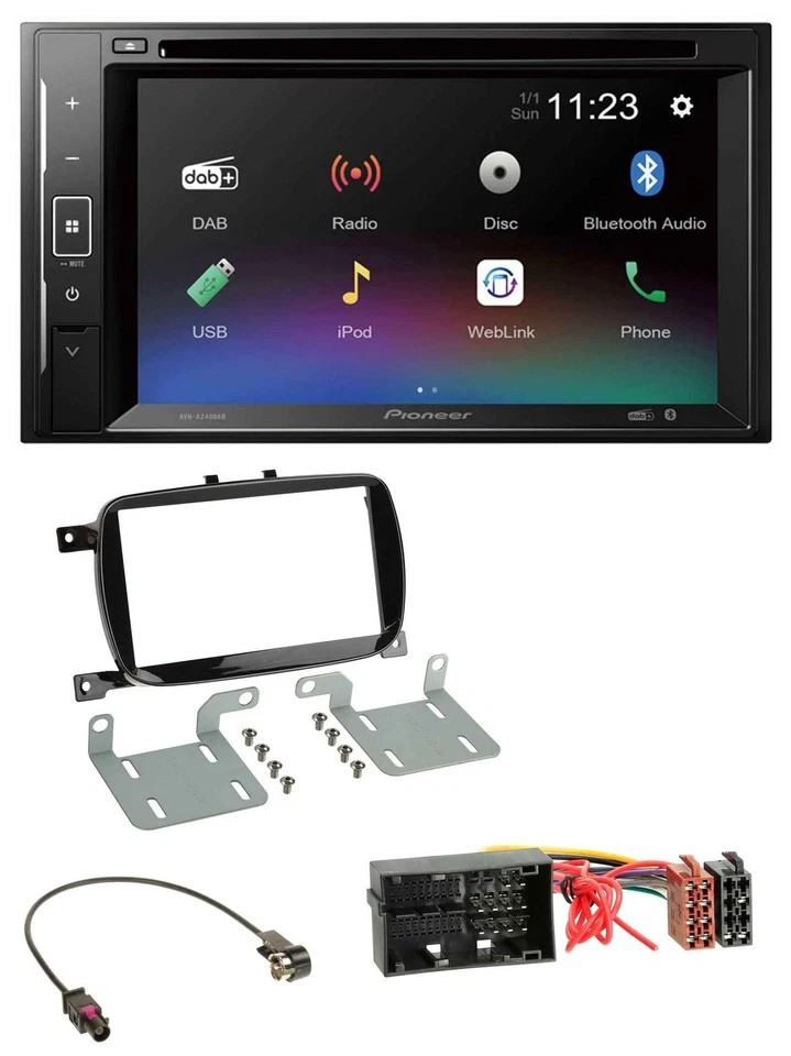 Pioneer Bluetooth MP3 USB 2DIN DAB DVD Autoradio für Fiat 500X ab 2016 klavierla - Bild 1 von 4