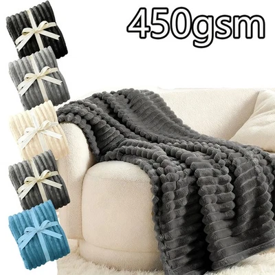 Wohndecke Flanell Kuscheldecke warme Sofadecke Bettüberwurf 450gsm Dicke Decke - Bild 1 von 4