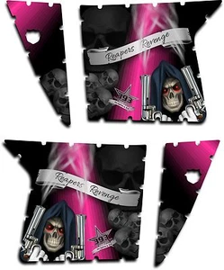 Pro Armor Door Graphics Kit Polaris RZR XP 900 08-14 RZR S Reaper No Cuts Pink - Picture 1 of 1