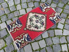 Turkish rug, Vintage small rug, Handmade wool rug, Entryway rug 1,3 x 2,6 ft