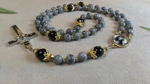 Saint Faustina Royal Limited Edition Precious Relic Rosary with 18K Gold plating - Picture 1 of 6