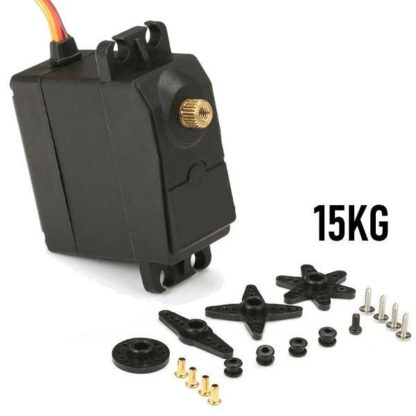 HIGH TORQUE STEERING SERVO ,NITRO CARS AND RC BUGGYS 15KG TORQUE METAL GEARS.  - Image 1 of 1