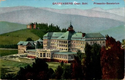 AK GRUSS AUS ÖSTERREICH SCHLESIEN GRÄFENBERG FREIWALDAU PRIESSNITZ SANATORIUM - Bild 1 von 2
