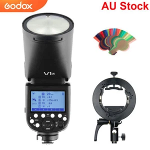 Godox V1-F V1F 2.4G Round Head Camera Flash Speedlite For Fujifilm + S2 Bracket - Picture 1 of 12