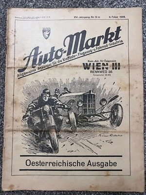 Auto-Markt Wien Magazine 9 Feb 1928 No.12 Austrian Vintage Auto Motoring Ads  - Bild 1 von 4