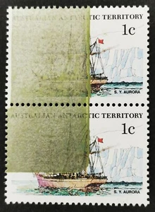 ** Australian 1979 pair Antarctic Territory 1 Cent total 2 Stamps ERROR RARE-MNH - Picture 1 of 3