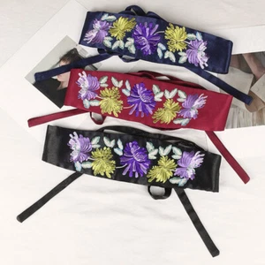 Ethnique Femme Brodé Floral Ceinture Large Ceinture Lacet Décoratif - Bild 1 von 13