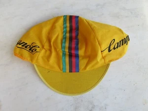 Casquette cycliste CAMAPGNOLO CHAMPION DU MONDE JAUNE vintage cap hat berretto - Picture 1 of 5