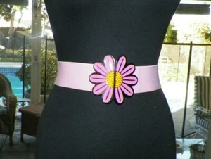 VINTAGE ROSA BLUME STRETCH GÜRTEL BLUME POWER NOS - Bild 1 von 6