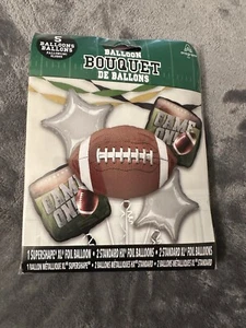 Football Balloon Bouquet Party Decorations Super Shape Super Bowl Mylar Foil - Picture 1 of 7