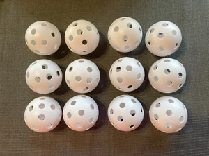 (12) 26 Hole Indoor Pickleball Balls, White - Picture 1 of 1