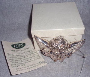 J Reed Time Warner Serie Sterlingsilber geflügelter Cherub Engel Weihnachtsschmuck - Bild 1 von 3