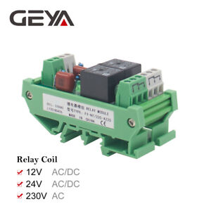GEYA 2 Channel Relay Module AC/DC 12V 24V AC230V Relay Interface PLC