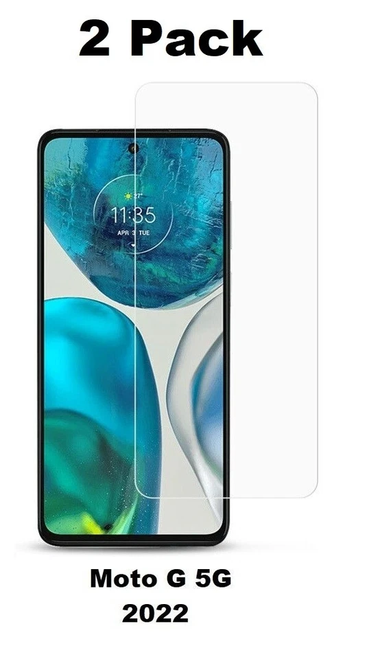 2 Pack Tempered Glass Protector Compatible for Moto G 5G 2022 Bubble Free - Image 1 of 1