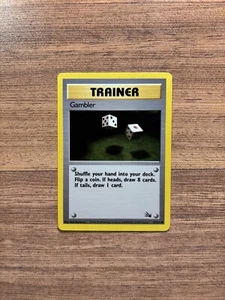 Pokemon Fossil Trainer Gambler 60/62 TCG Trading Card Game 1999 Unlimited LP - Picture 1 of 2