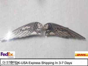 Indian Chief Scout Motorrad Kraftstofftank Emblem Indianerabzeichen Set 2x Metall Chrom - Bild 1 von 5