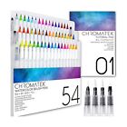 54 Watercolor Pens, 15 Page Pad & Online Video Tutorial Series by Chromatek. ...
