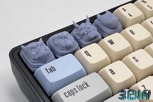 Japanese Mask Keycap Set | Unpainted Resin Artisan Caps | Cherry MX | Oni - Picture 1 of 10