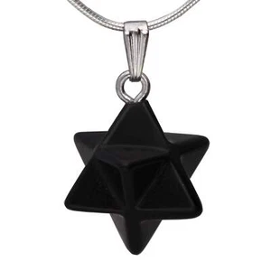 Colgante de piedras preciosas Merkaba shungit piedra curativa péndulo estrella de vida piedra curativa - Imagen 1 de 2