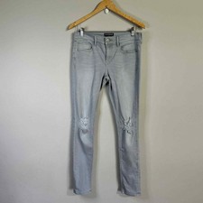 Express Light Wash Supersoft Legging Mid Rise Jean Womens 8 Distressed Stretch 