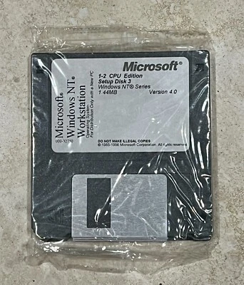 Microsoft Windows NT 4.0 Workstation 1-2 CPU Edition Floppy Disk set 1-3 Sealed - Image 1 of 2