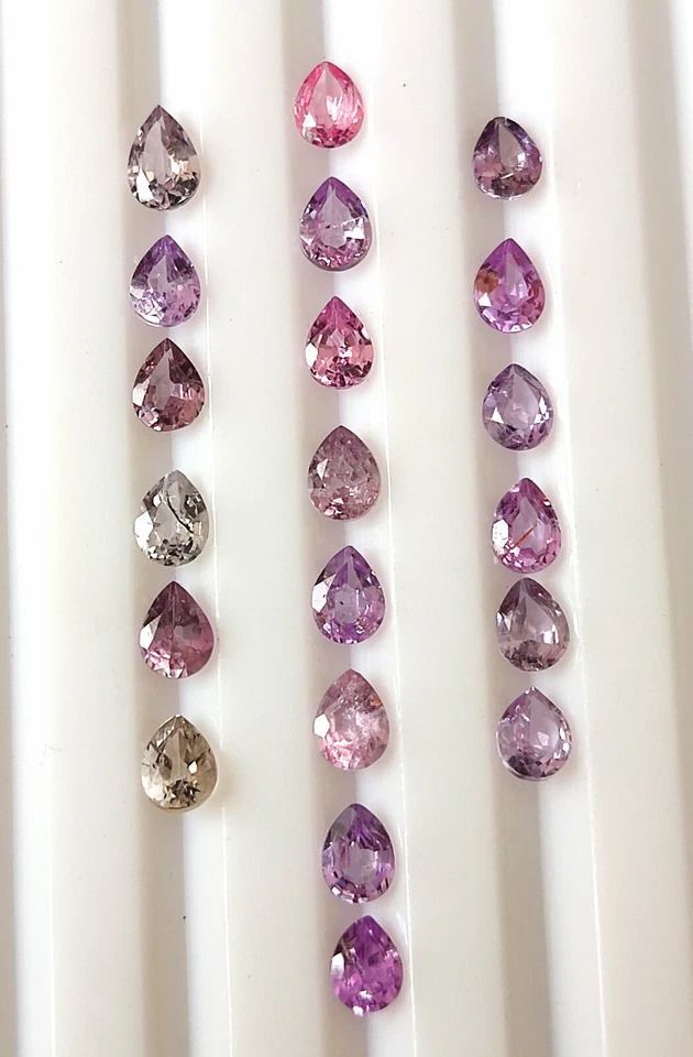 Spinel Multi Color Natural Faceted Pear Cut 4X3 mm Calibrated Gemsstone 20 Piece - Image 1 of 4