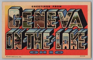 Postcard Greetings From Geneva On The Lake, Ohio, Large Letter - Picture 1 of 2