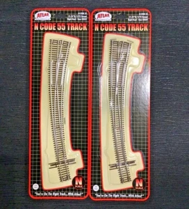 ATLAS 1/160 N SCALE 2 X CODE 55 21.25"R / 15R" RIGHT CURVED TURNOUT 2059 F/S - Picture 1 of 3