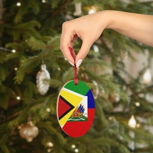 Bandera de Guyana Haitiana | Media Guyana Bandera de Haití Adorno de Madera - Imagen 1 de 25