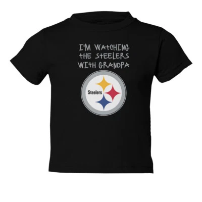 Camiseta Pittsburgh Steelers Watching With Grandpa Football niños pequeños Foto 1 de 2