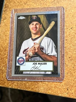 2021 Topps Chrome Baseball Platinum Anniversary # 528 Joe Mauer - Image 1 of 2
