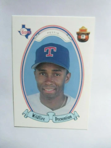 1990-TEXAS RANGERS-Smokey-Wildlife Prevention-#24-Gary Pettis-POSTCARD Cover