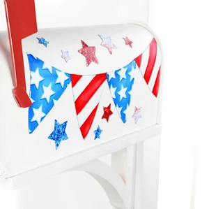 Mailbox Magnet Partial Cover 4th of July Banner Stars and Stripes or All Stars - Picture 1 of 14