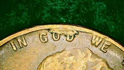 1948 P Lincoln Wheat Cent US 1C ERROR COIN  LAMINATION/DIE BREAK & DOUBLING P808 - Image 1 of 4