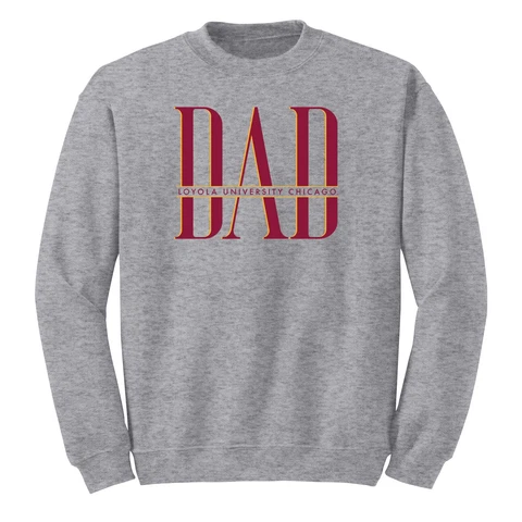 Loyola Chicago Ramblers Classic Dad Crewneck Sweatshirt - Sport Grey Cover