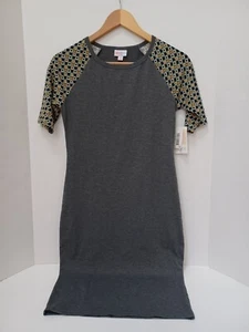 LULAROE Julia Damen Kleid grau mit Tupfenärmeln (XS) - Bild 1 von 8