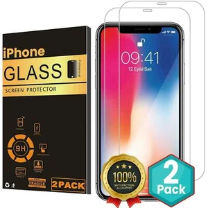 Tempered Glass Screen Protector For iPhone 15 14 Pro Max Plus 13 12 11 XR SE 7 8 - Picture 1 of 9